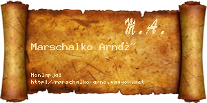 Marschalko Arnó névjegykártya